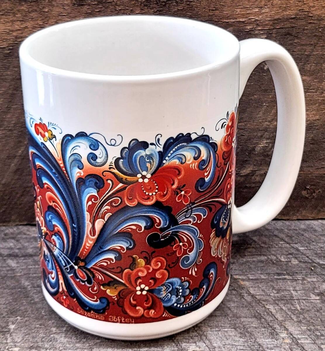 Rosemaling Ceramic Mugs - Scandinavian Gift Shop